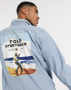 Рубашка из ткани шамбре Polo Ralph Lauren-Синий