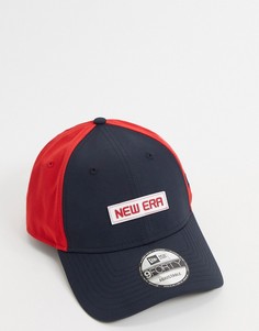 Темно-синяя кепка с красной вставкой New Era 9Forty-Темно-синий