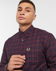 Бордовая рубашка в клетку Fred Perry-Красный