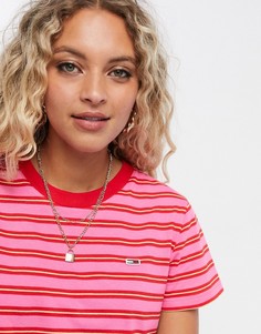 Розовая футболка в полоску Tommy Jeans classics-Розовый