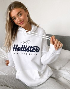 Oversized-худи с логотипом Hollister-Синий