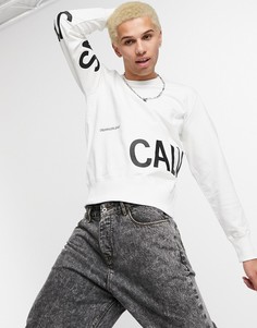 Белый свитшот с логотипом Calvin Klein Jeans