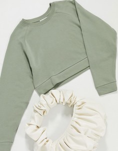 Свитшот цвета хаки от комплекта Miss Selfridge-Зеленый