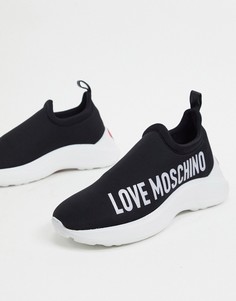Черные кроссовки с логотипом Love Moschino-Черный
