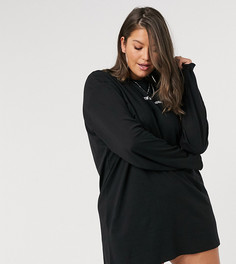 Платье-футболка с длинными рукавами и логотипом New Girl Order Curve-Черный