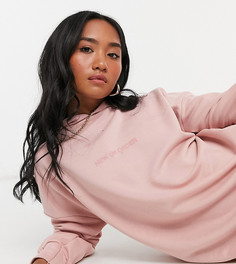 Платье-худи с однотонным логотипом New Girl Order Petite-Розовый