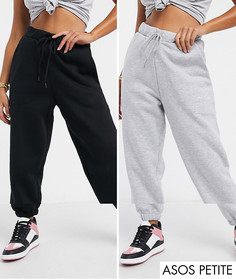Набор из 2 свободных джоггеров ASOS DESIGN Petite-Серый