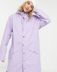 Классическая легкая длинная непромокаемая куртка лавандового цвета Rains-Фиолетовый