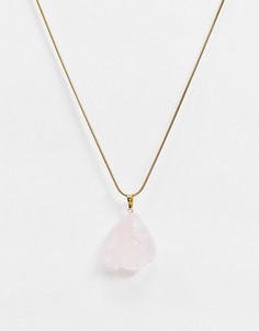 Ожерелье с розовым кварцем Aura by Calum Best-Золотой