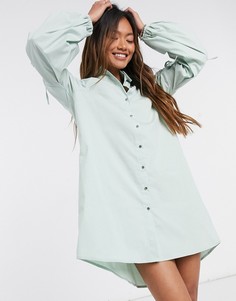 Зеленое платье-рубашка мини River Island-Зеленый