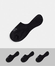Набор из 3 пар черных невидимых носков New Balance-Черный