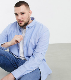 Голубая оксфордская рубашка с длинными рукавами River Island Big & Tall-Синий