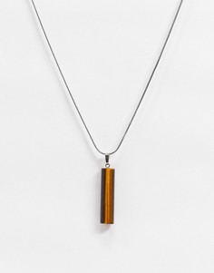 Ожерелье с отделкой из тигрового глаза Aura by Calum Best-Серебряный