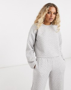 Серый стеганый свитер от комплекта Noisy May