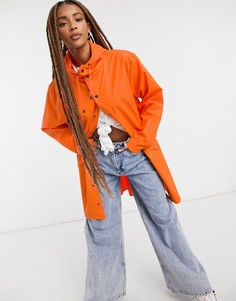 Классическая легкая водонепроницаемая куртка удлиненного кроя оранжевого цвета Rains-Оранжевый