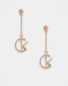 Серьги с логотипом Calvin Klein-Золотой