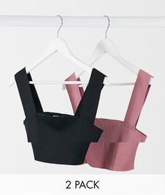 Набор из 2 кроп-топов в рубчик Missguided-Мульти