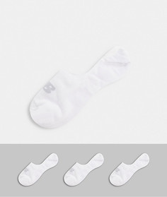 Набор белых невидимых носков New Balance - 3 пары-Белый