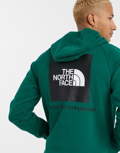 Худи зеленого цвета The North Face Raglan Red Box-Красный