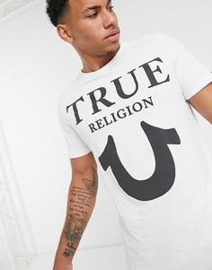 Футболка с круглым вырезом и принтом True Religion-Белый