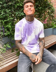 Фиолетовая свободная футболка с принтом тай-дай ASOS DESIGN-Фиолетовый