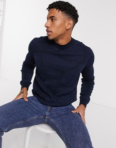 Вязаный джемпер с круглым вырезом BOSS-Синий