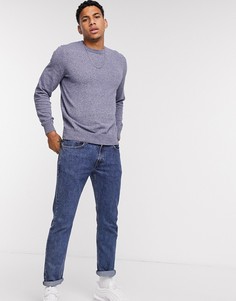 Трикотажный джемпер с круглым вырезом BOSS-Синий