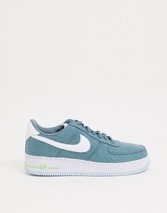 Синие кроссовки из переработанной парусины Nike Air Force 1 07 LX-Синий