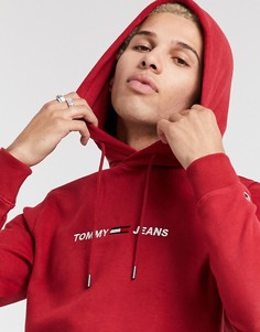 Худи красного цвета с логотипом Tommy Jeans-Красный