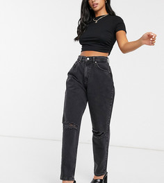 Черные джинсы в винтажном стиле с завышенной талией ASOS DESIGN Petite-Черный