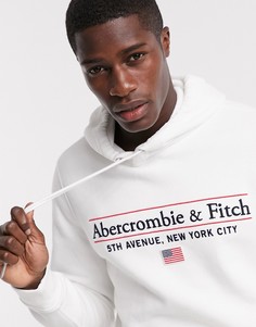 Худи белого цвета без застежки Abercrombie & Fitch-Белый