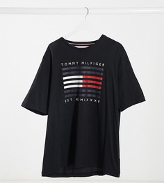Черная футболка с логотипом Tommy Hilfiger Big & Tall-Черный