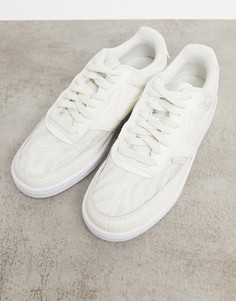 Бело-кремовые низкие кроссовки Nike Court Vision Premium-Синий