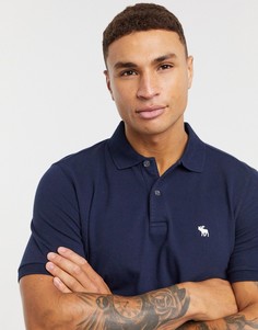 Темно-синее поло Abercrombie & Fitch-Темно-синий