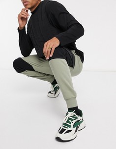 Джоггеры скинни черного цвета/хаки с карманами в стиле милитари ASOS DESIGN-Зеленый