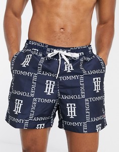 Шорты для плавания с монограммой Tommy Hilfiger-Темно-синий
