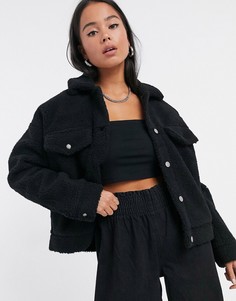 Черная куртка из искусственной цигейки Dr Denim-Черный