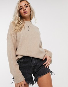 Бежевый oversized-джемпер Bershka-Коричневый