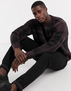 Бордовый oversized-джемпер в клетку ASOS DESIGN-Красный