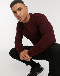 Бордовый обтягивающий джемпер ASOS DESIGN-Красный