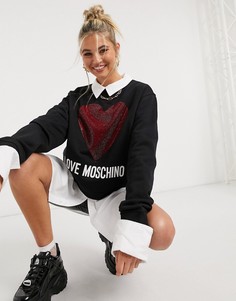 Черный свитшот с логотипом Love Moschino