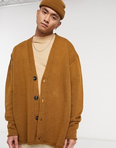 Светло-коричневый свободный кардиган на пуговицах ASOS DESIGN