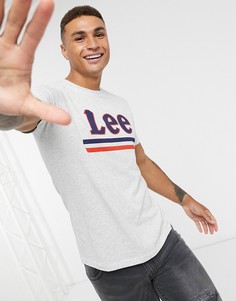 Серая футболка с логотипом Lee-Серый