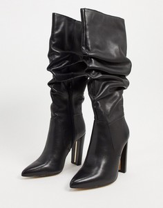 Черные сапоги со свободным голенищем River Island-Черный