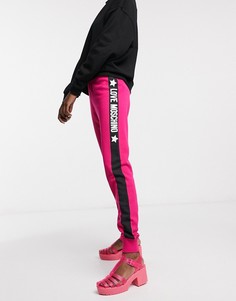Розовые узкие джоггеры с логотипом Love Moschino-Розовый
