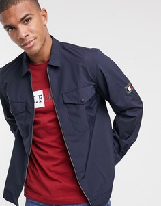 Темно-синяя рубашка навыпуск Tommy Hilfiger-Темно-синий