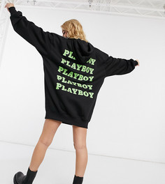 Платье-худи в стиле oversized черного цвета Missguided Petite-Черный