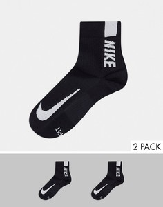 Набор из 2 пар черных носков с логотипом Nike Running-Черный