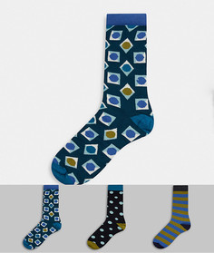 3 пары носков в подарочной упаковке HS By Happy Socks-Кремовый