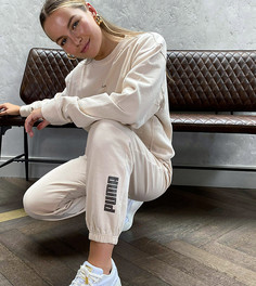 Бежевый oversized-свитшот с логотипом Puma эксклюзивно для ASOS